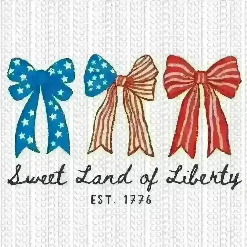 4th of July Bows DTF TRANSFER tee and shirts transfers