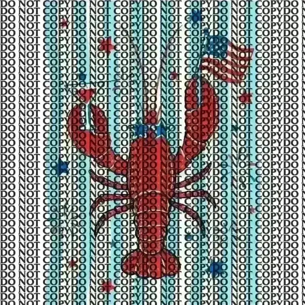 4th of July Lobster DTF TRANSFER tee and shirts transfers
