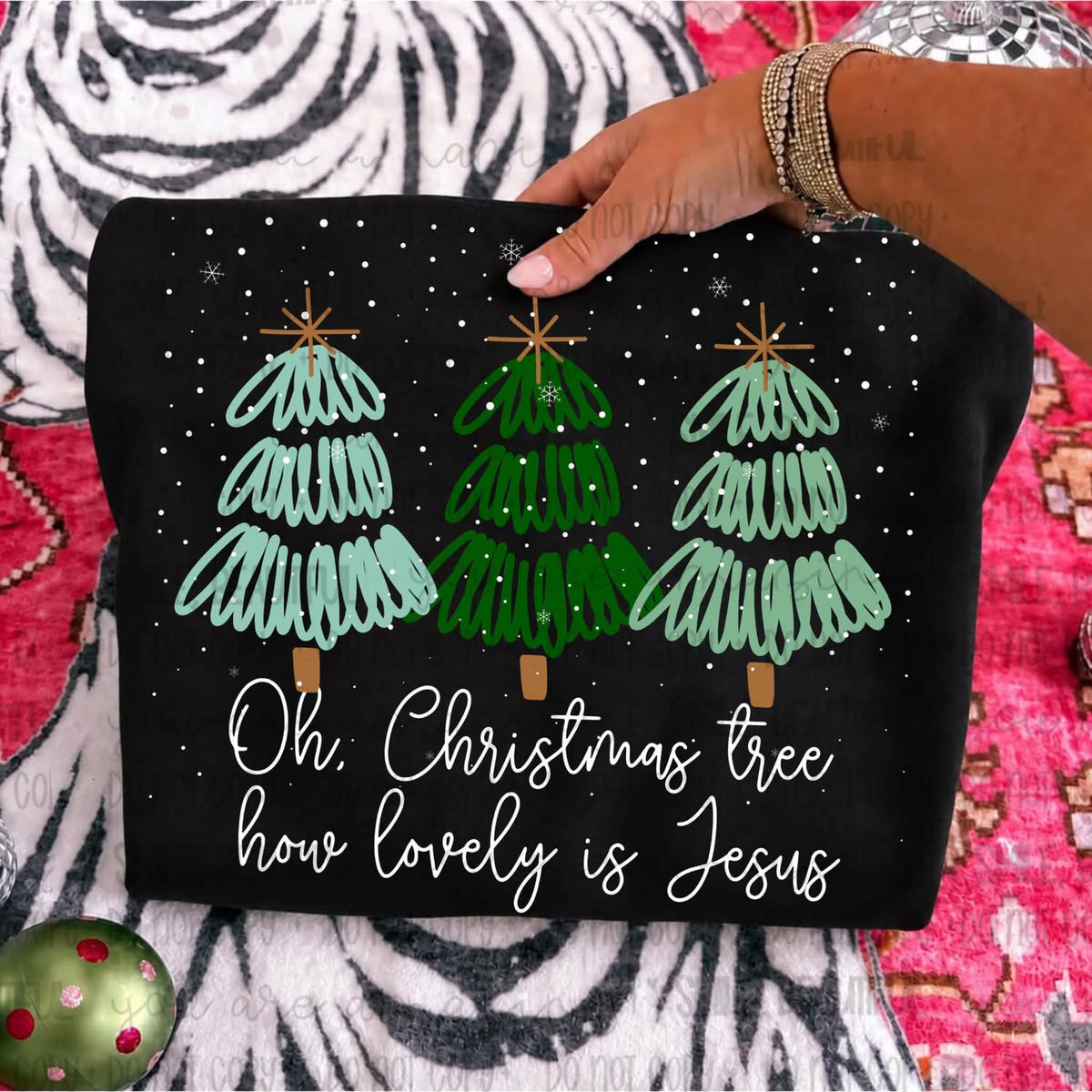 Oh Christmas Tree How Lovely Is Jesus DTF TRANSFER