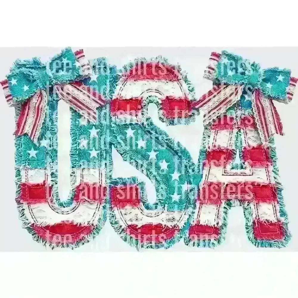 Distressed Denim USA DTF TRANSFER DTF TRANSFER tee and shirts transfers