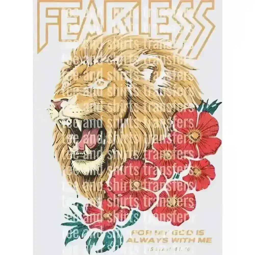 fearless lion DTF TRANSFER DTF TRANSFER tee and shirts transfers