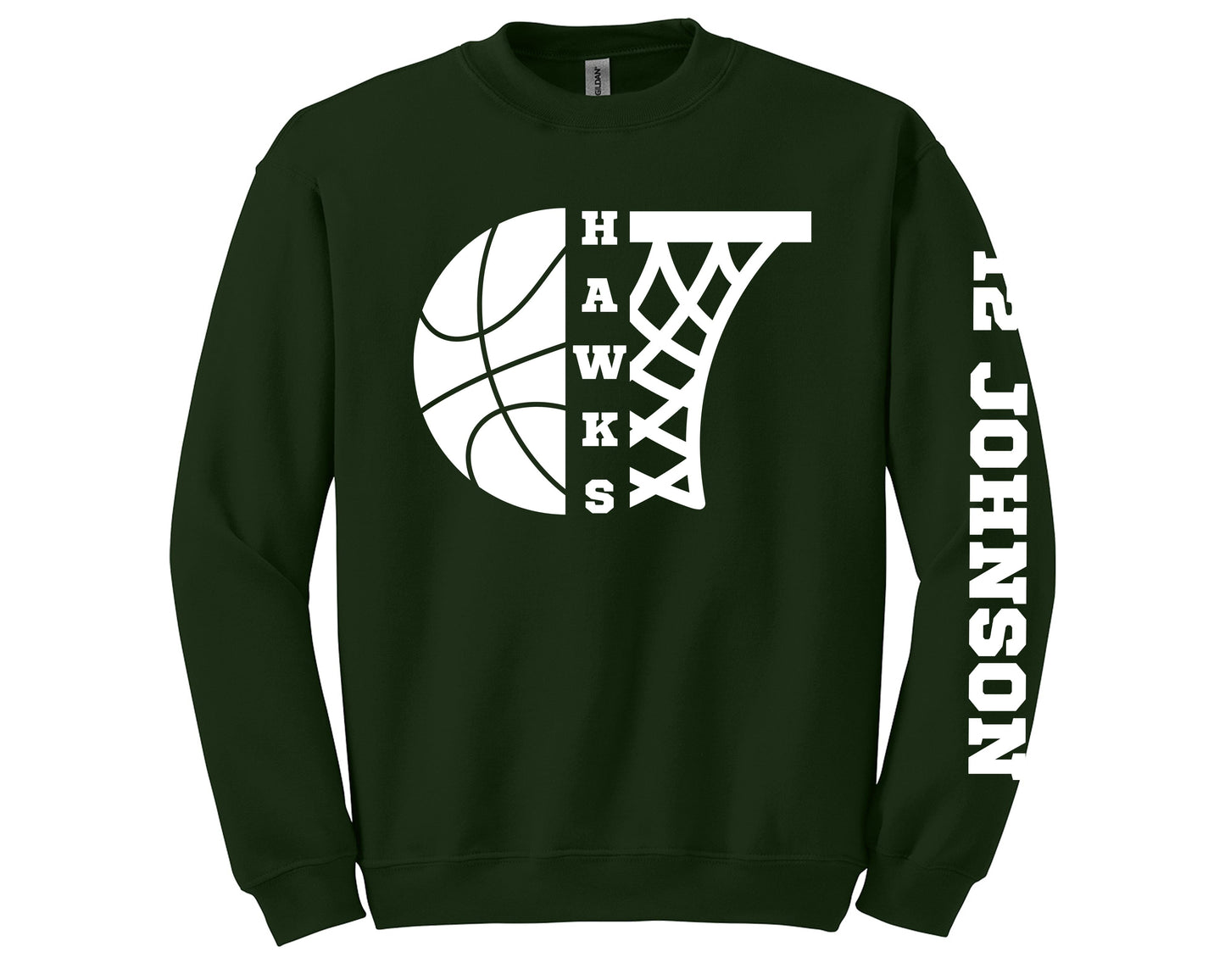 HAWKS Gildan 50/50 Crewneck Sweatshirt- YOUTH- G180 tee and shirts transfers