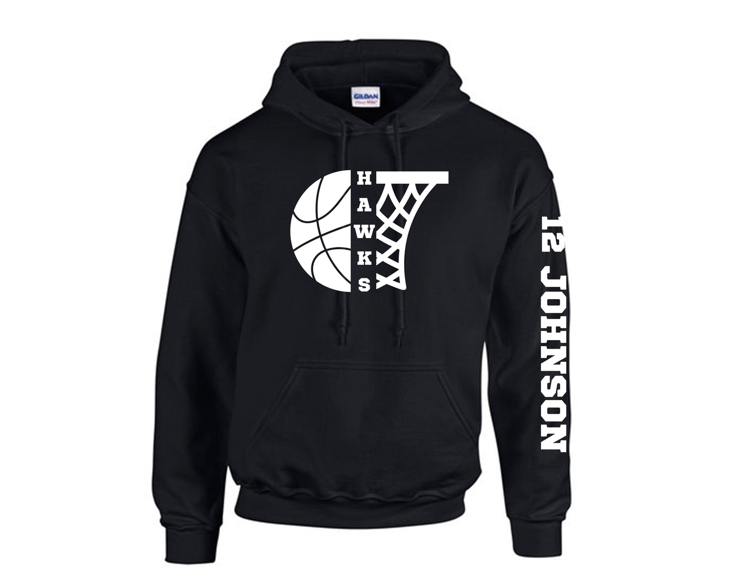HAWKS Gildan 50/50 Hooded Sweatshirt-UNISEX- G185 tee and shirts transfers
