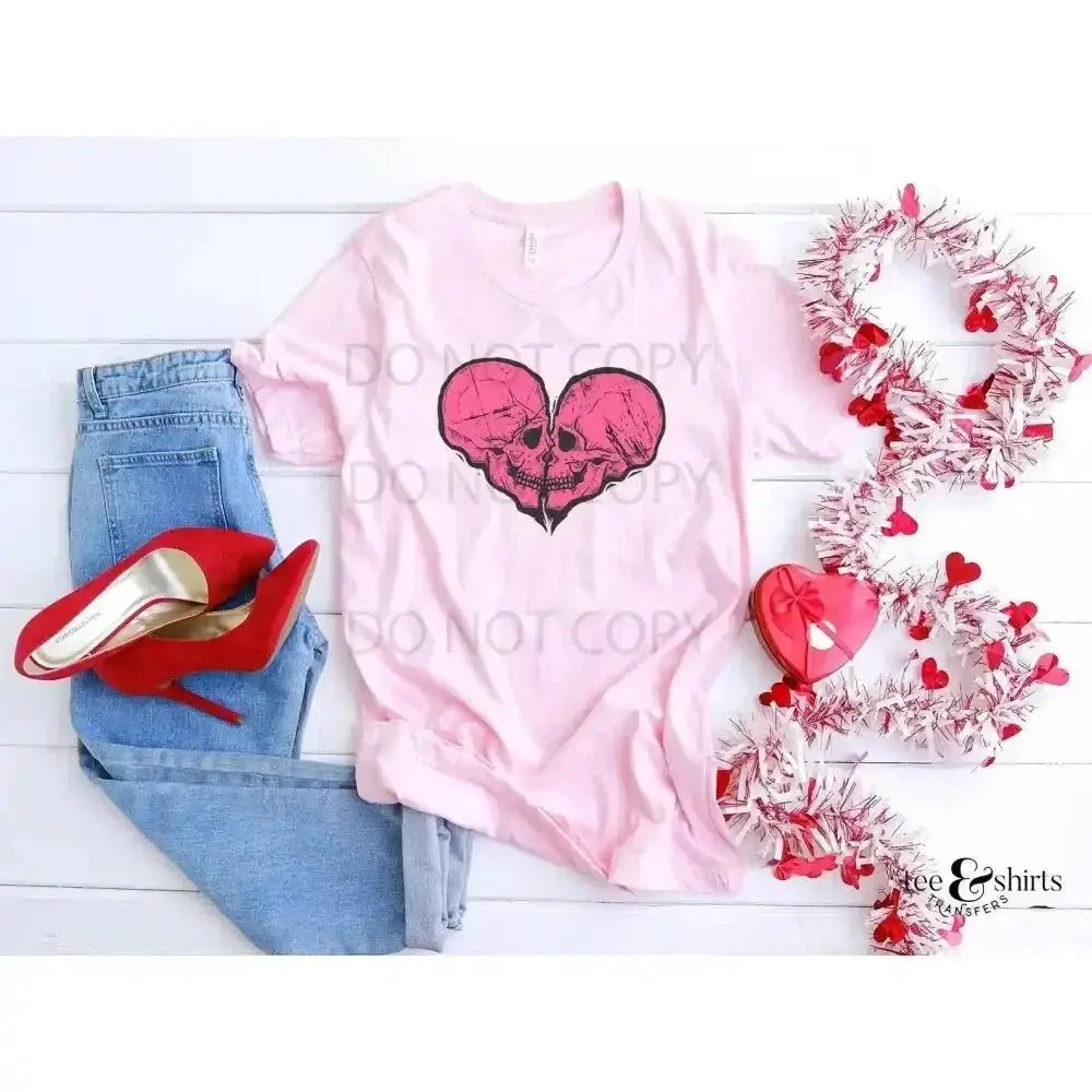 Heart skulls tee and shirts transfers