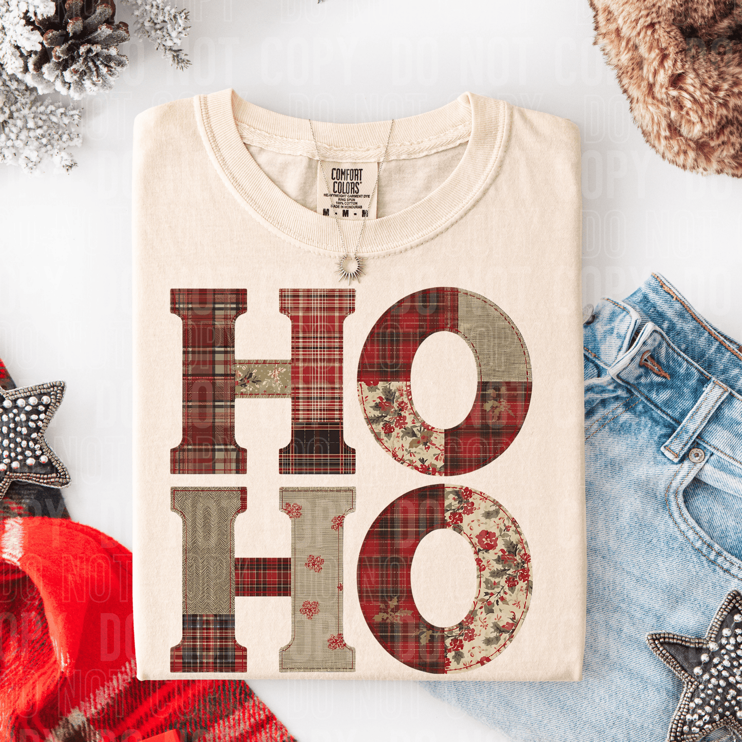 HO HO Patch DTF TRANSFER tee and shirts transfers