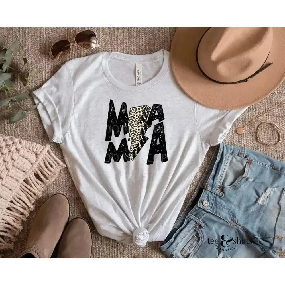 Mama Bolt BLACK DTF Transfer tee and shirts transfers