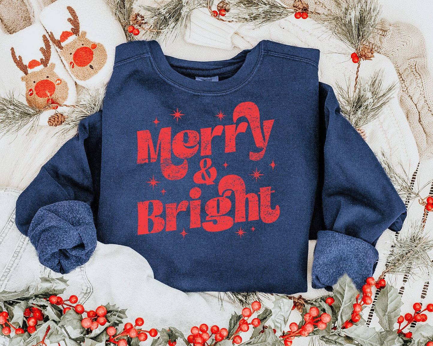 Merry & Bright DTF TRANSFER tee and shirts transfers