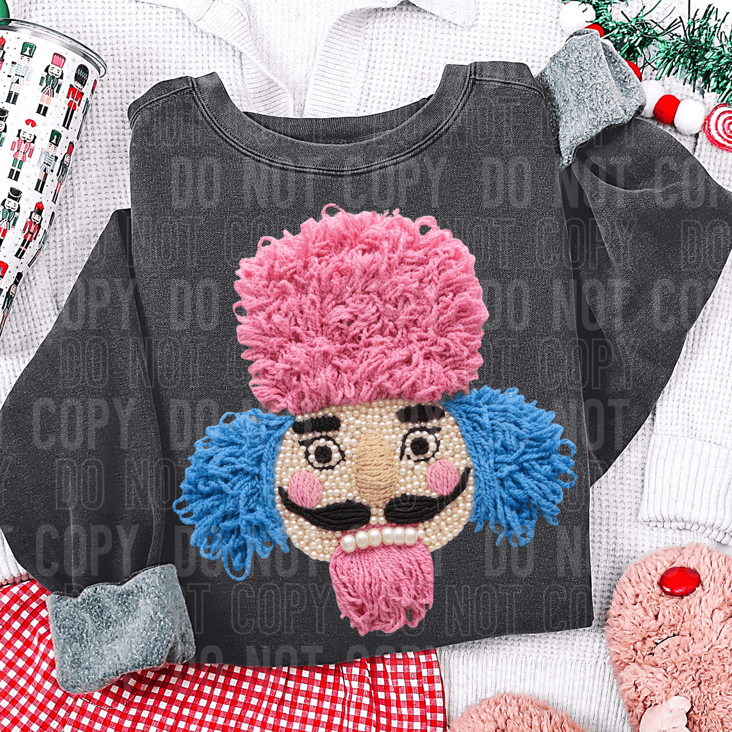 Nutcracker Pink Blue Pearls DTF TRANSFER tee and shirts transfers