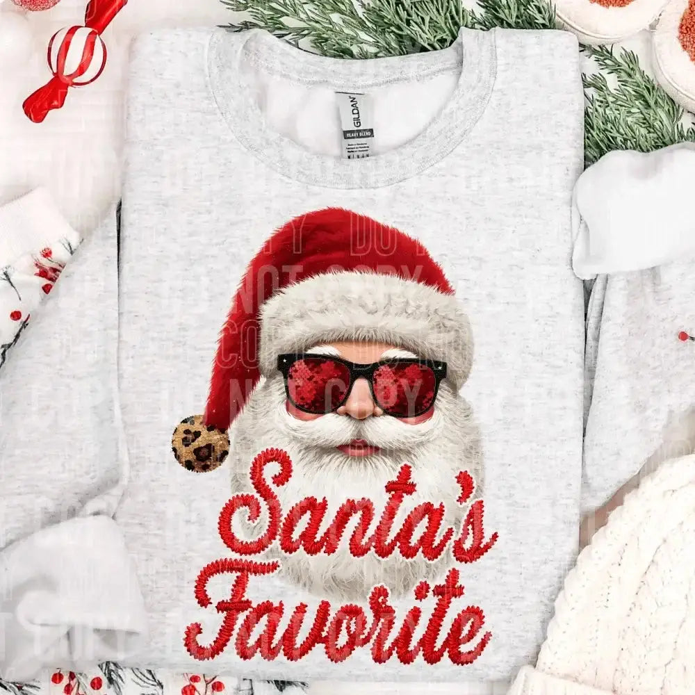 Santa's Favorite DTF TRANSFER tee and shirts transfers