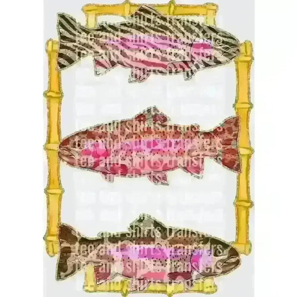 Three Trout Fish DTF TRANSFER DTF TRANSFER tee and shirts transfers