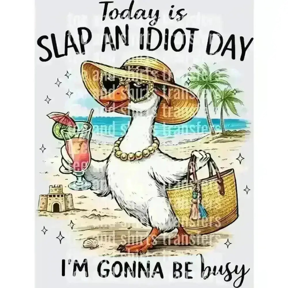 Today is Slap an Idiot Day I'm Gonna Be Busy DTF TRANSFER DTF TRANSFER tee and shirts transfers
