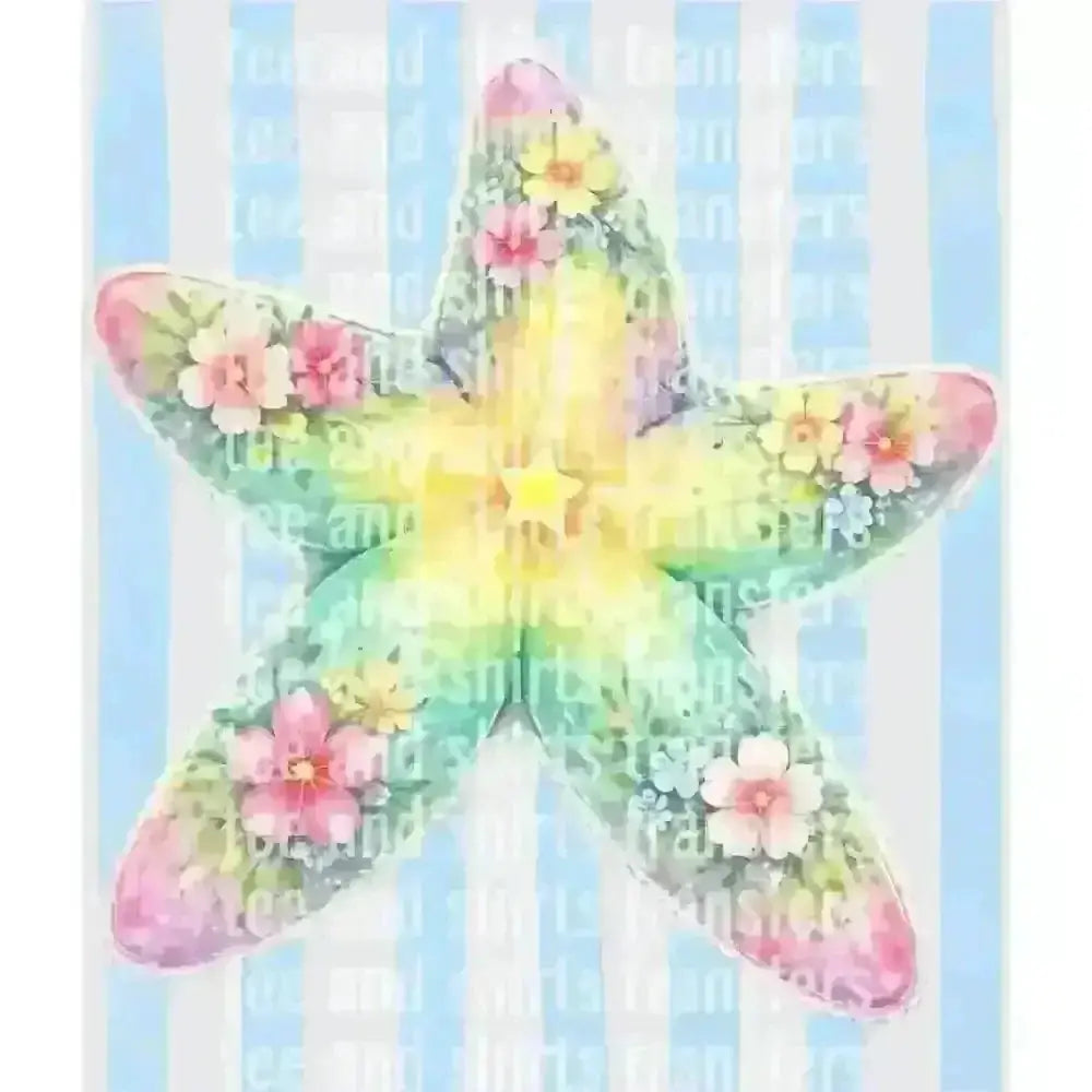 Tropical Floral Starfish DTF TRANSFER DTF TRANSFER tee and shirts transfers