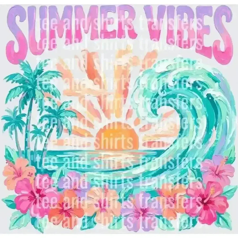 Wave Summer Vibes DTF TRANSFER DTF TRANSFER tee and shirts transfers