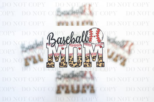 Baseball Mom DTF Transfer tee and shirts transfers