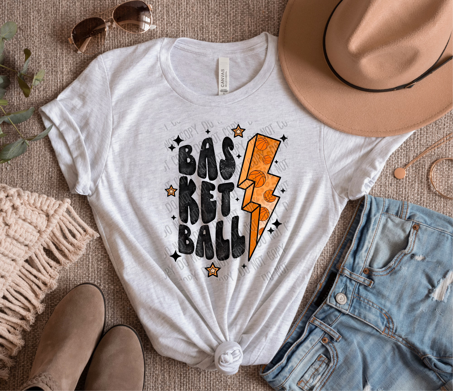 Basketball Bolt DTF Transfer tee and shirts transfers