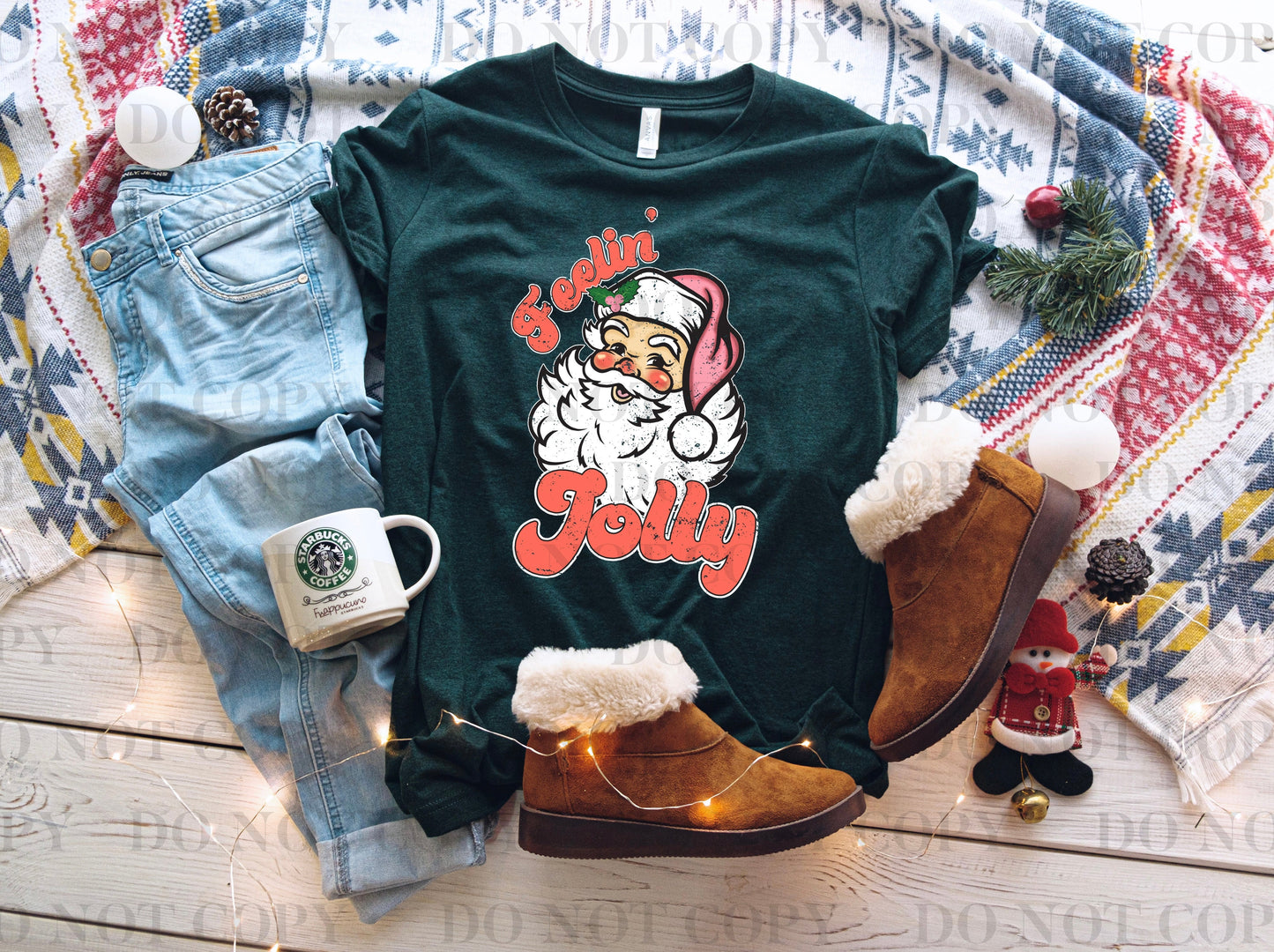 Feelin’ Jolly Retro DTF TRANSFER tee and shirts transfers