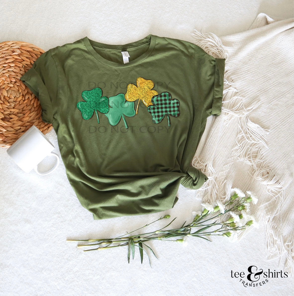 Four leaf clover DTF Transfer tee and shirts transfers
