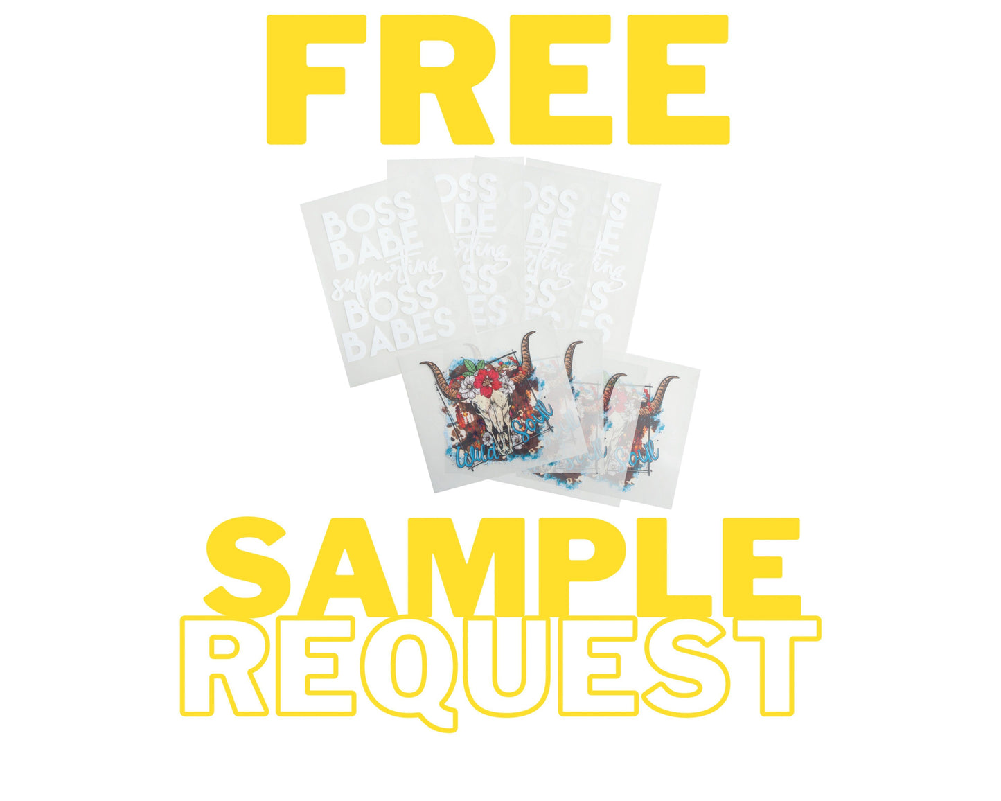 Free Sample Request tee and shirts transfers