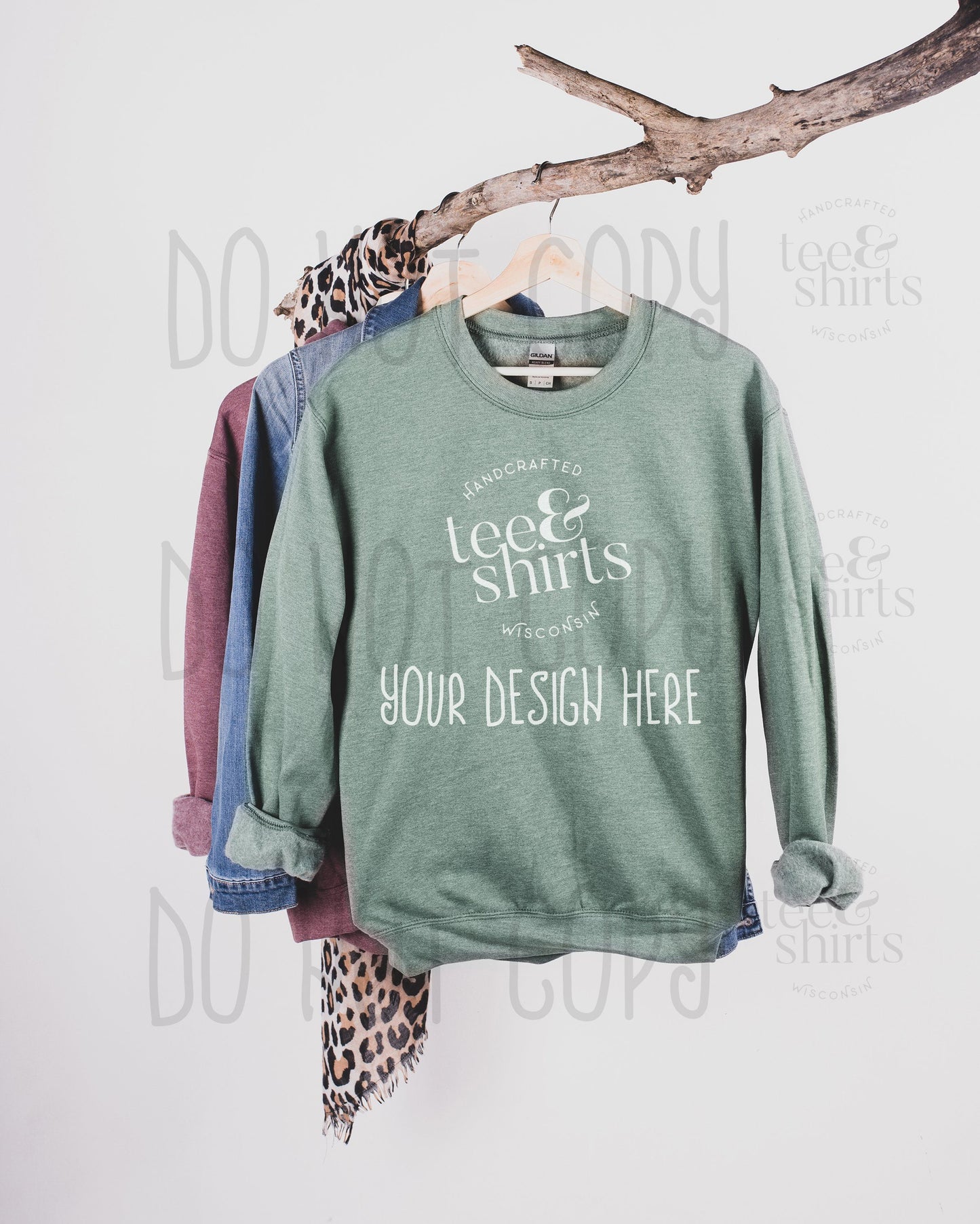 Gildan G180 Hoodie mockup Heather Sport Dark Green Hanging Sweatshirt Shirt mock up teeANDshirts