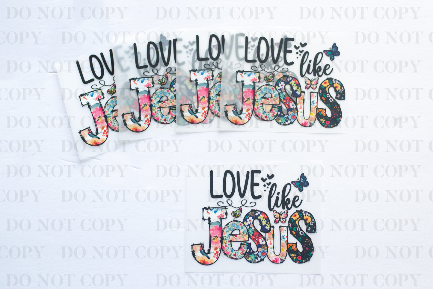 Love Jesus DTF Transfer tee and shirts transfers