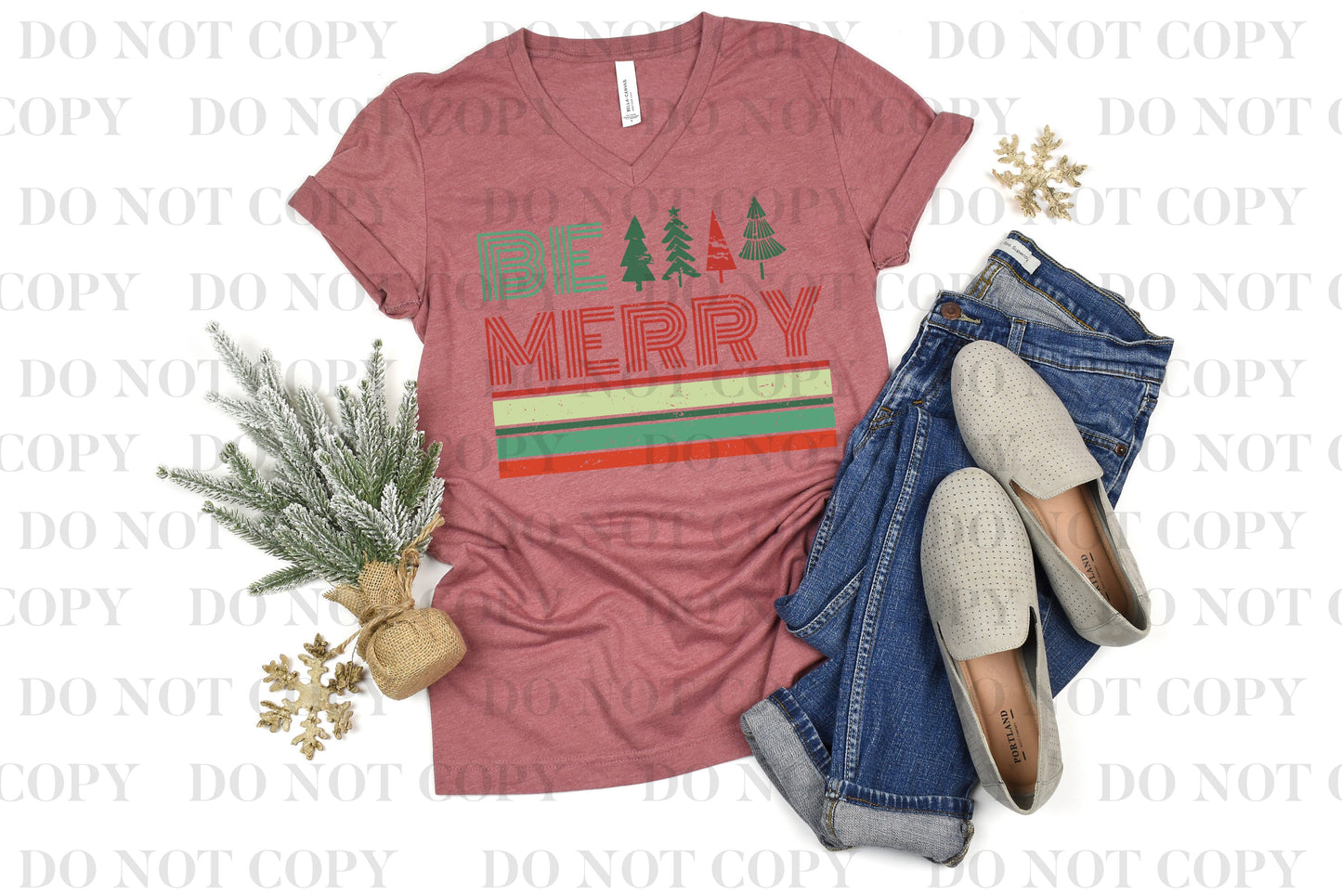 Merry Christmas Retro DTF TRANSFER tee and shirts transfers