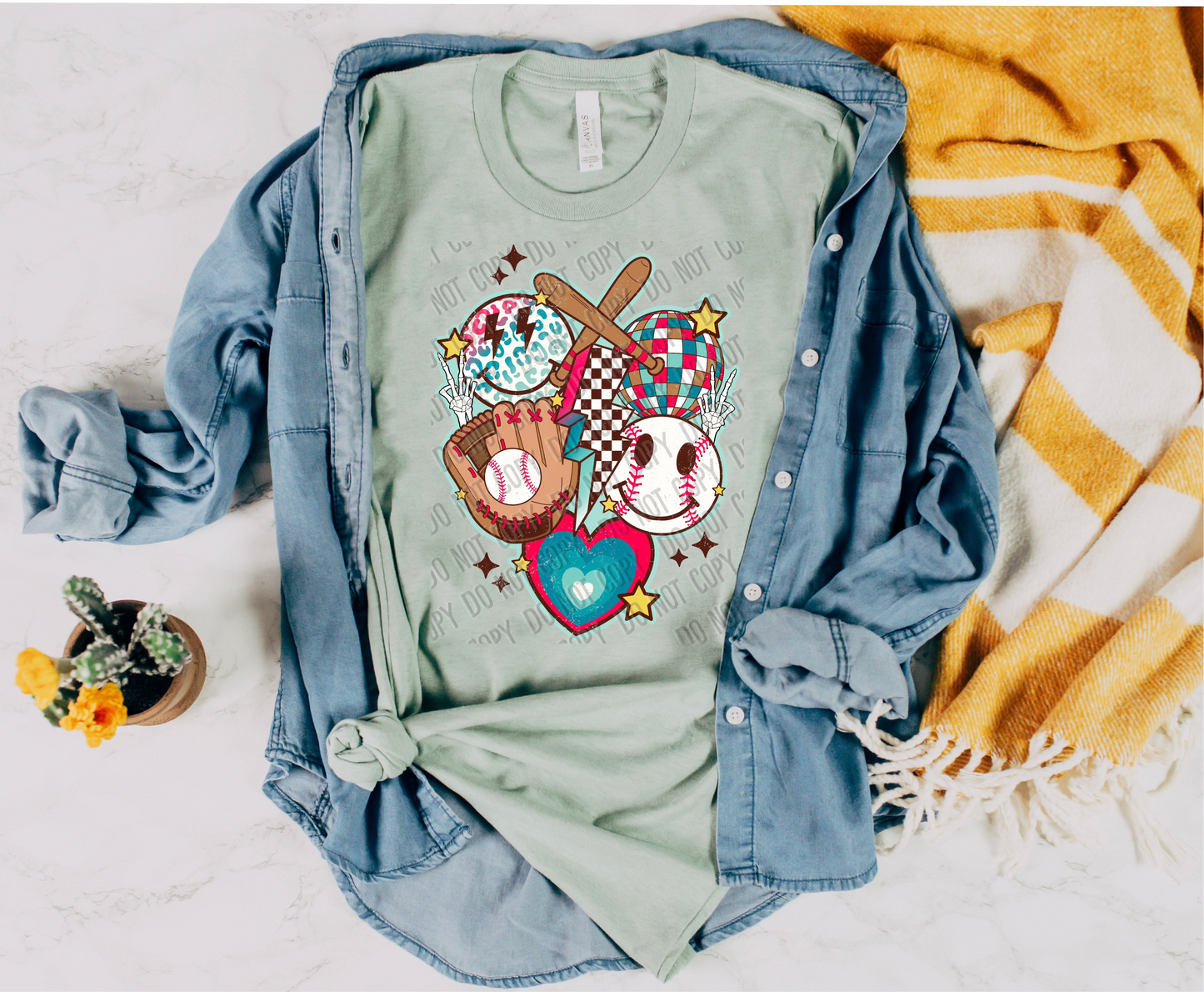 Retro Baseball Collage DTF Transfer tee and shirts transfers