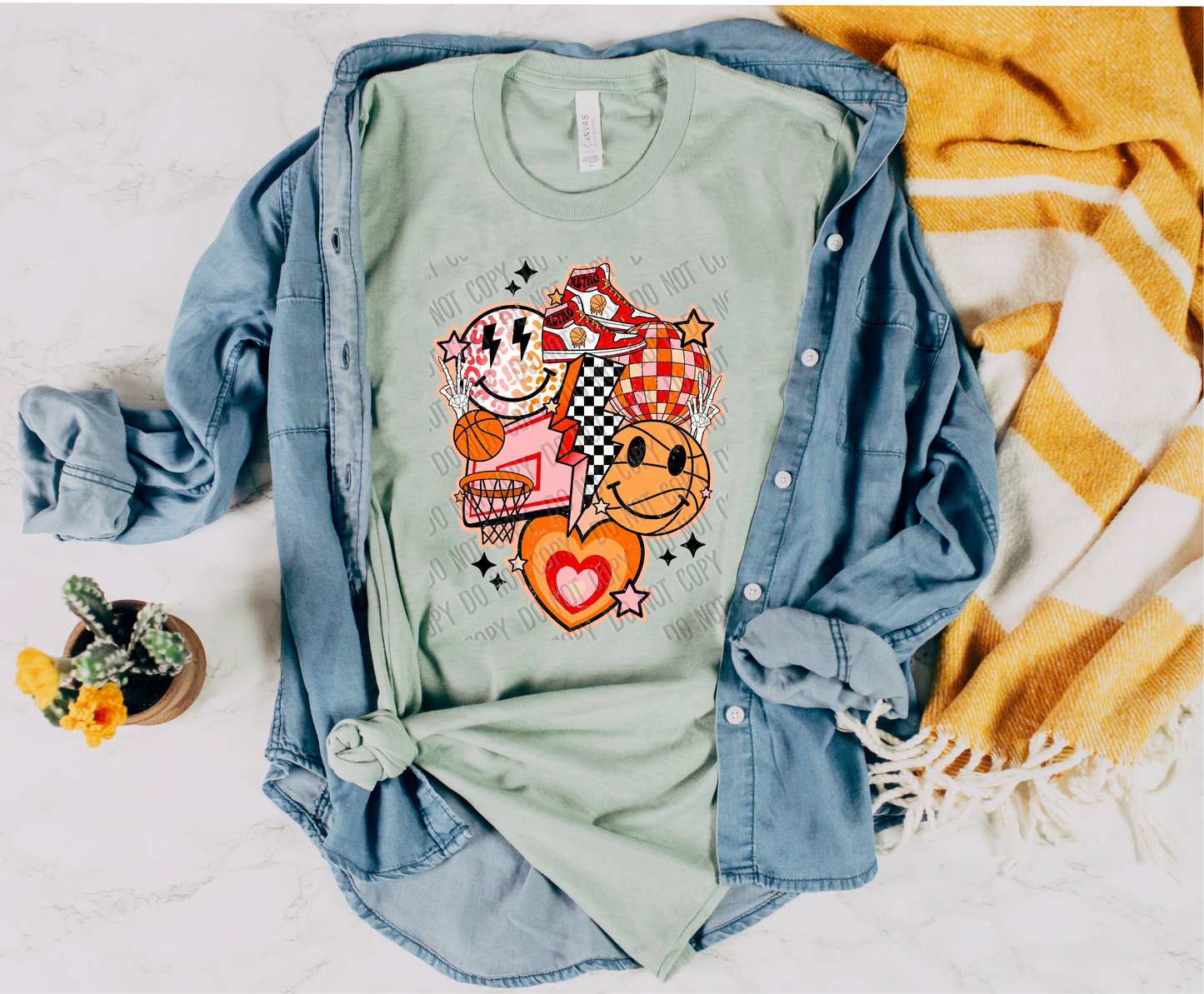 Retro Basketball Collage DTF Transfer tee and shirts transfers