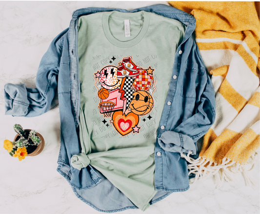 Retro Basketball Collage DTF Transfer tee and shirts transfers