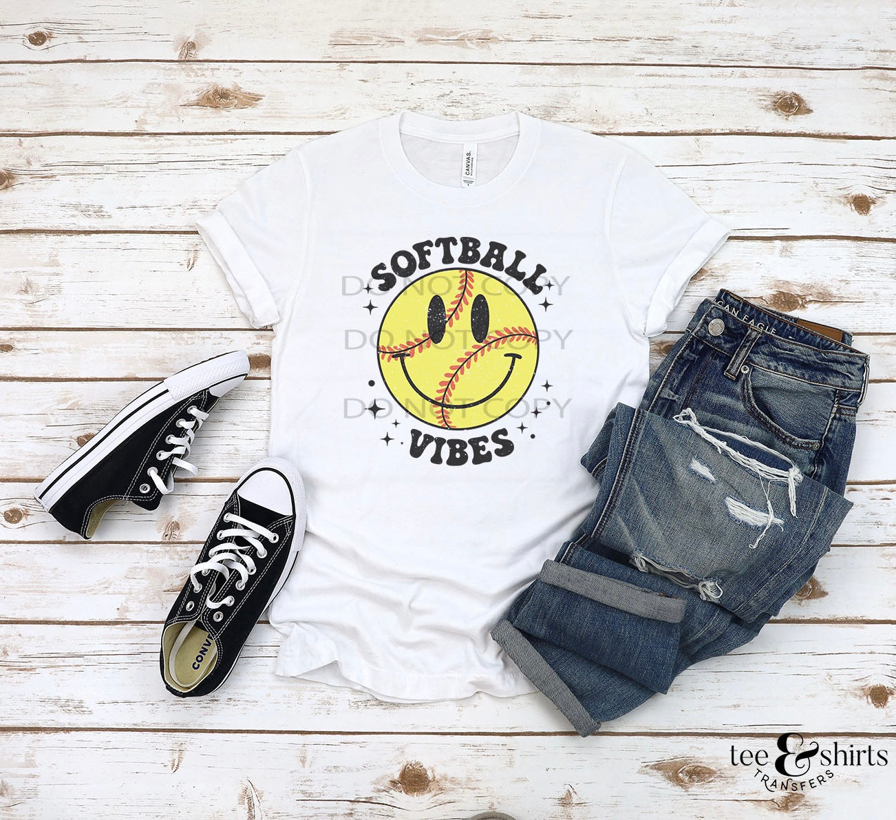 Softball Vibes DTF Transfer tee and shirts transfers