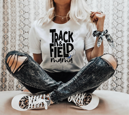 Track & Field Mama DTF Transfer tee and shirts transfers