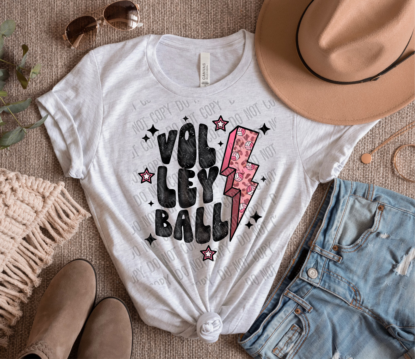 Volleyball Bolt DTF Transfer tee and shirts transfers