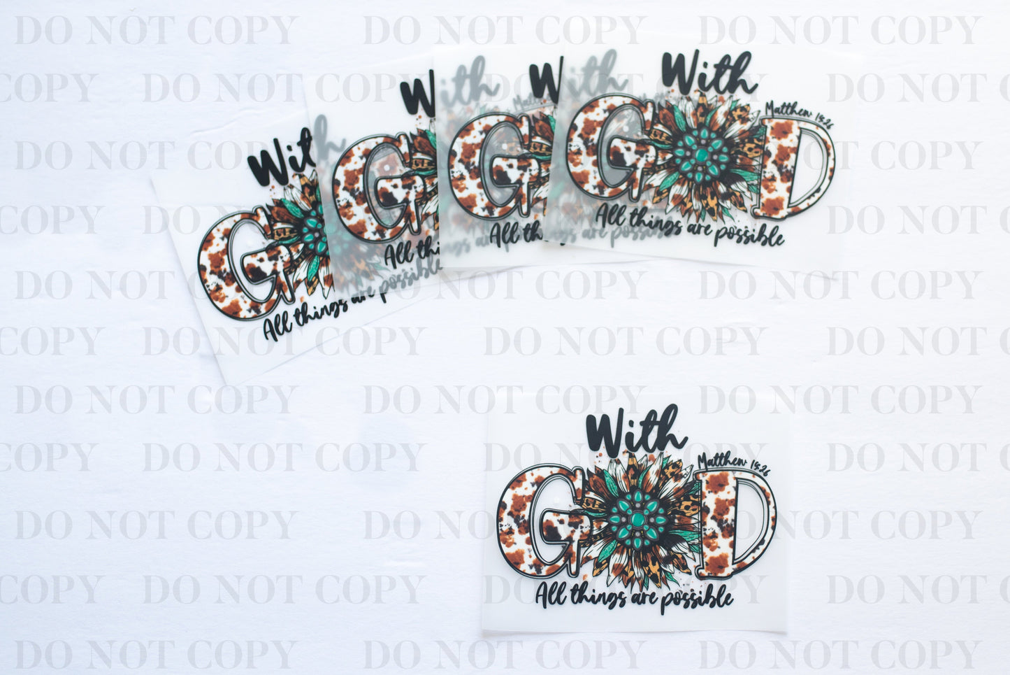 With God DTF Transfer tee and shirts transfers