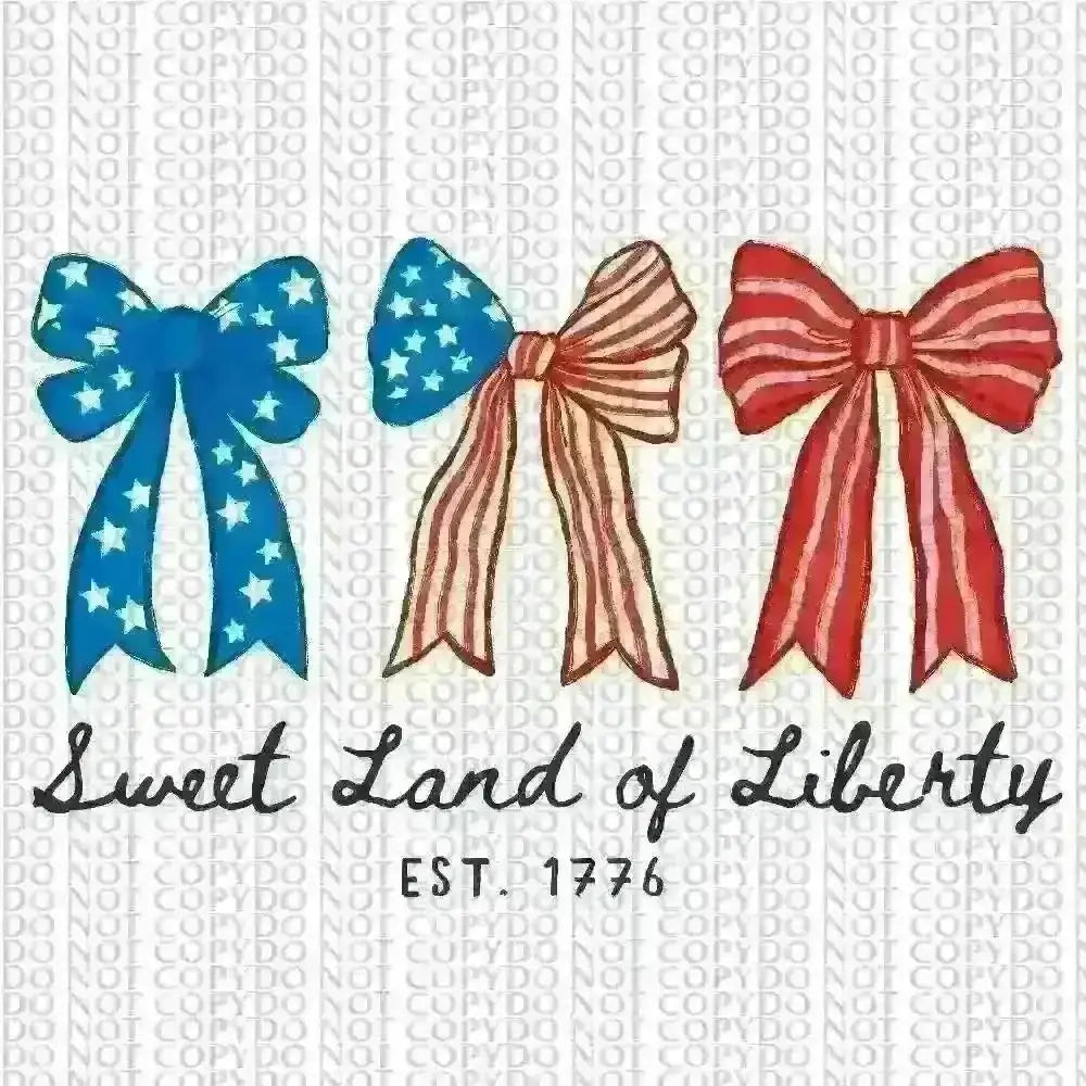 4th of July Bows DTF TRANSFER tee and shirts transfers 