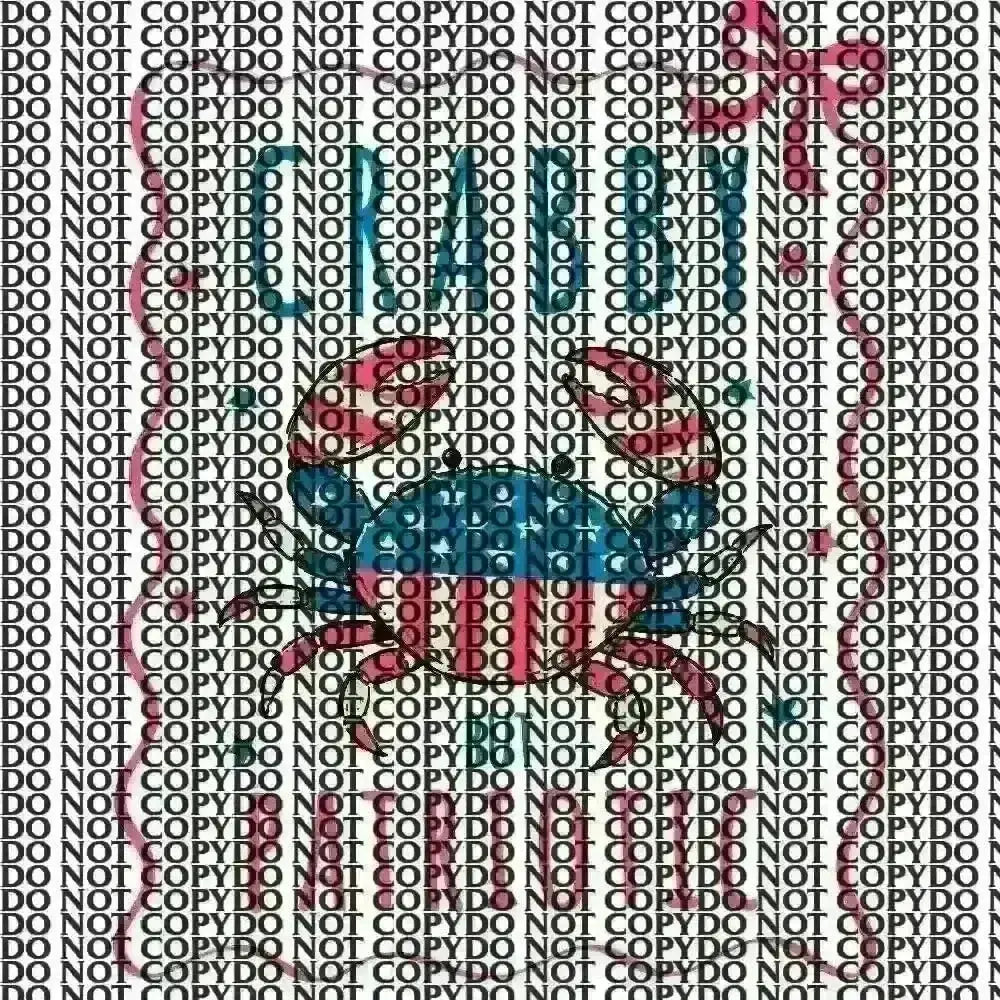 4th of July Crabby DTF TRANSFER tee and shirts transfers 