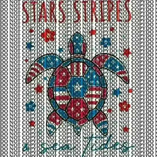 4th of July Turtle DTF TRANSFER tee and shirts transfers 