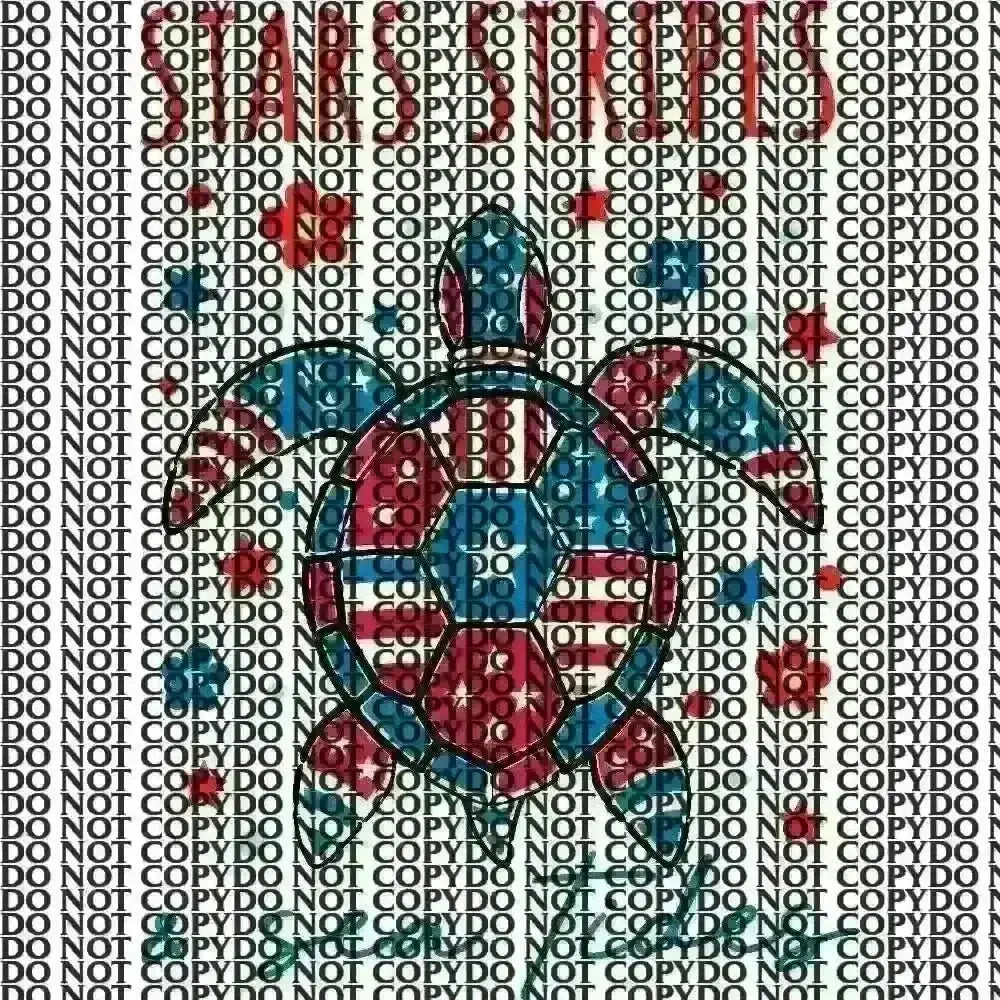 4th of July Turtle DTF TRANSFER tee and shirts transfers 