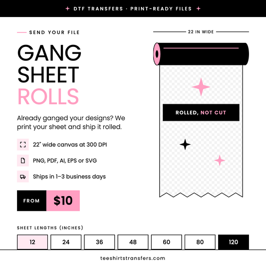 GANG SHEET ROLLS