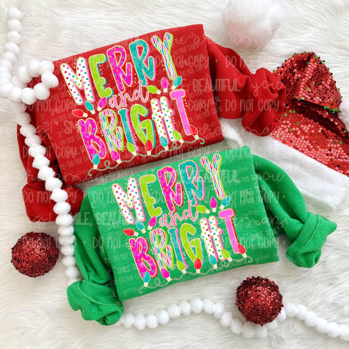 Merry and Bright DTF TRANSFER