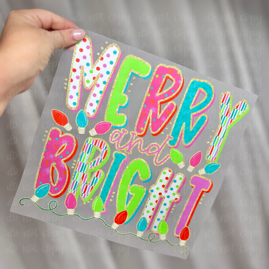 Merry and Bright DTF TRANSFER