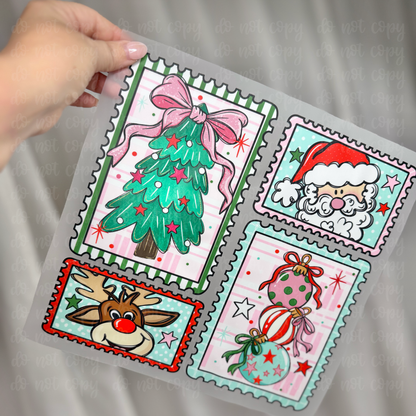 Christmas Postage Stamps DTF TRANSFER