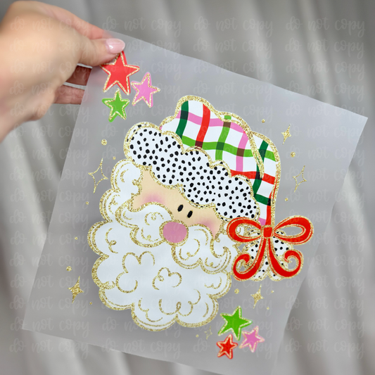 Plaid Santa DTF TRANSFER