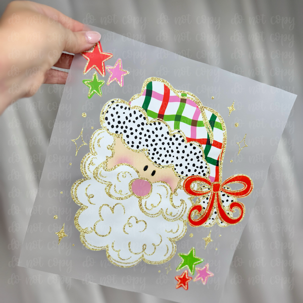 Plaid Santa DTF TRANSFER