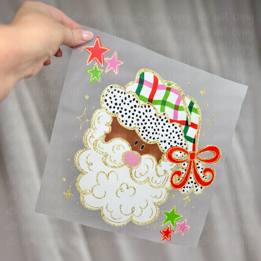 Plaid Santa Dark DTF TRANSFER