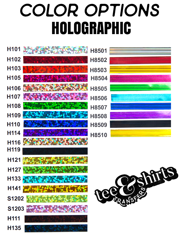 Spangle color chart with color codes
