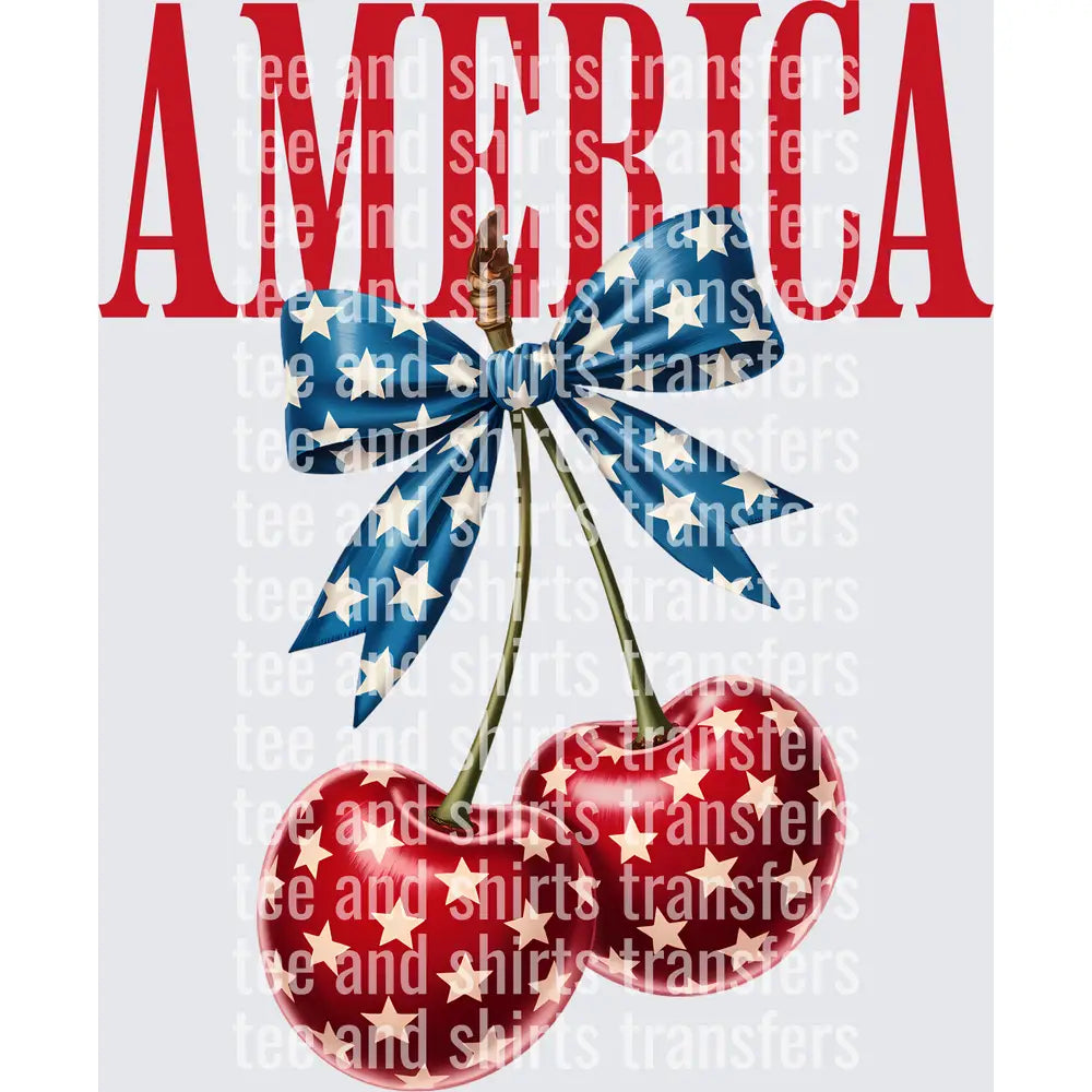 America Cherry DTF TRANSFER