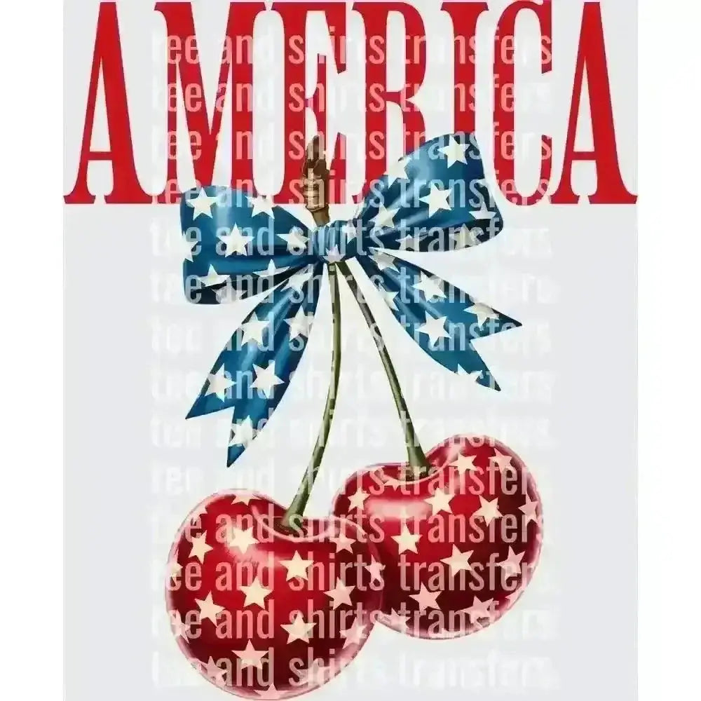 America Cherry DTF TRANSFER DTF TRANSFER tee and shirts transfers 
