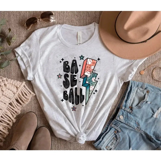 Baseball Bolt DTF Transfer tee and shirts transfers 