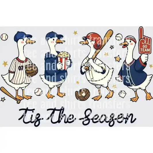 Baseball Geese Tis The Season DTF TRANSFER DTF TRANSFER tee and shirts transfers 