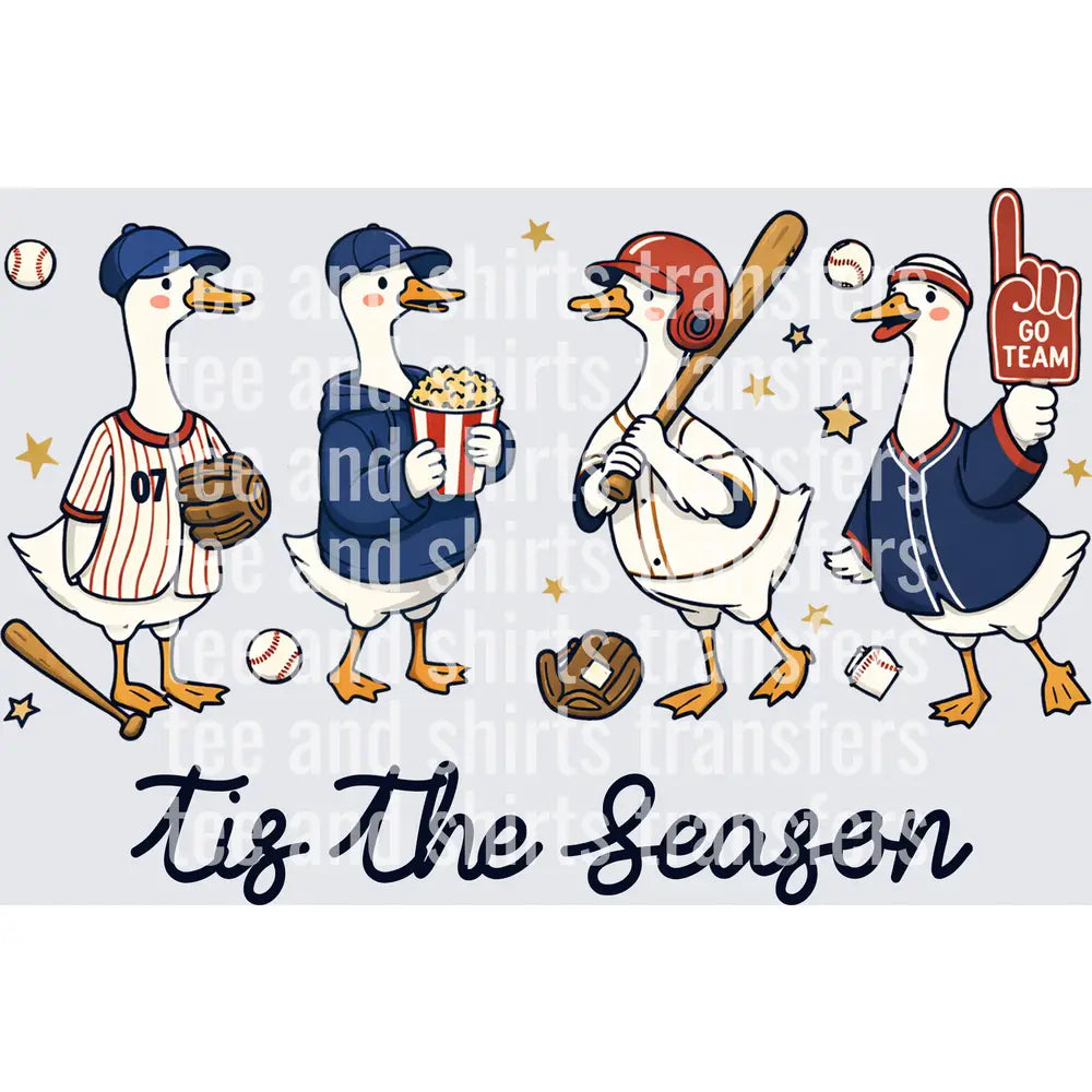 Baseball Geese Tis The Season DTF TRANSFER