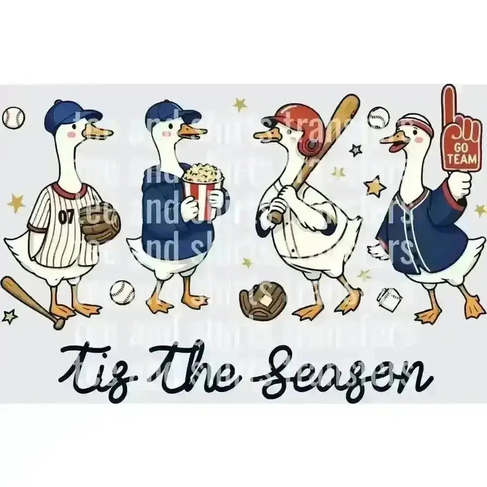 Baseball Geese Tis The Season DTF TRANSFER DTF TRANSFER tee and shirts transfers 